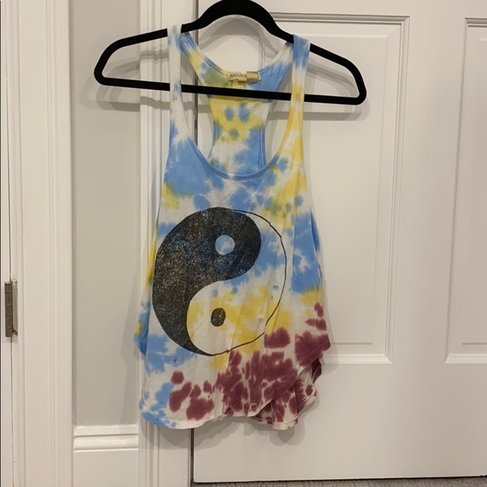 Mouchette Ying Yang Blue Tie-Dye Tank Top